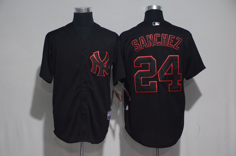2017 MLB New York Yankees #24 Sanchez Black Classic Jerseys->los angeles dodgers->MLB Jersey